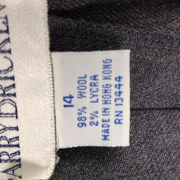 Barry Bricken Vintage Grey Wool Blend Pleated Front High Rise Straight Leg Pant - Picture 7 of 13